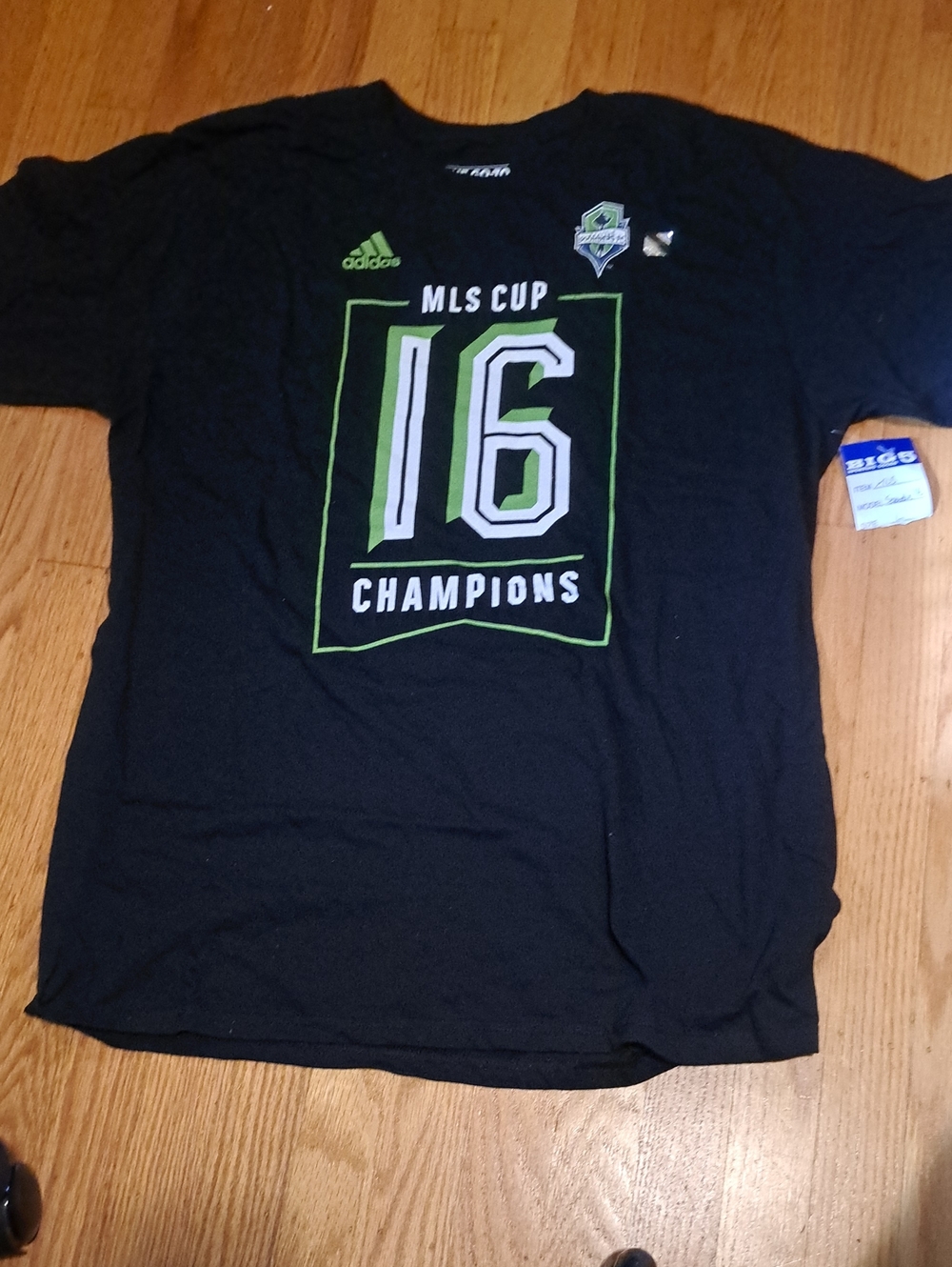 adidas Black MLS Cup '16 Champions Graphic Tee with Green Accents